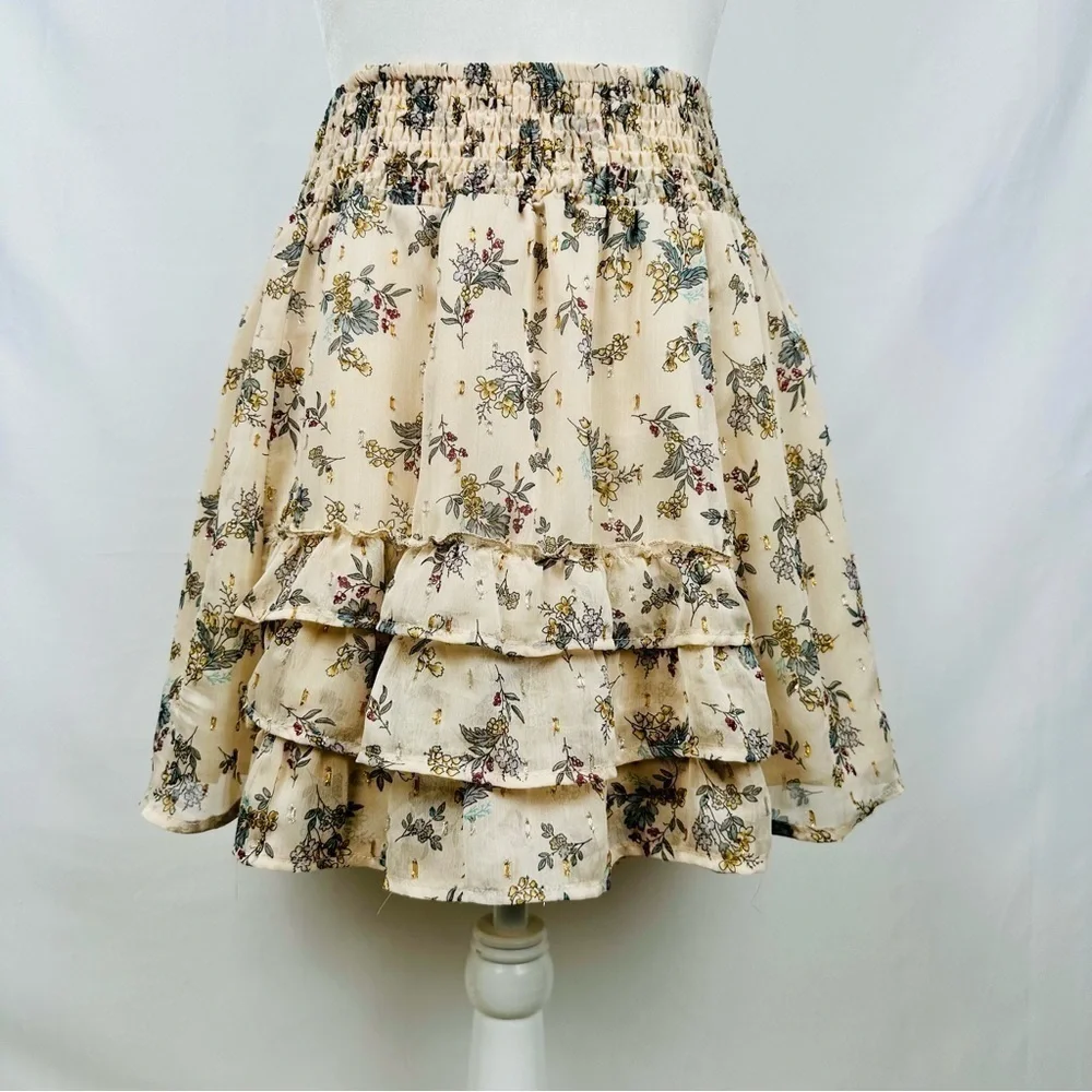 Sofie Schnoor - Floral Print Ruffle Skirt - Size Small